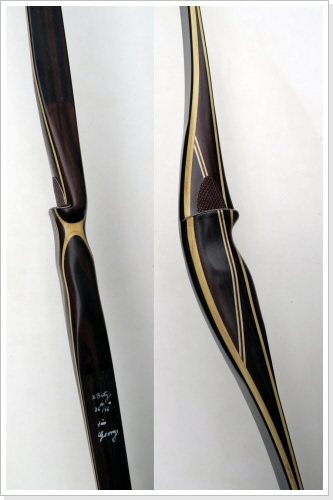 Griffholz: Bocote mit halbrunder Ahorn Zierverleimeung Griffholz: Bocote mit halbrunder Ahorn Zierverleimeung